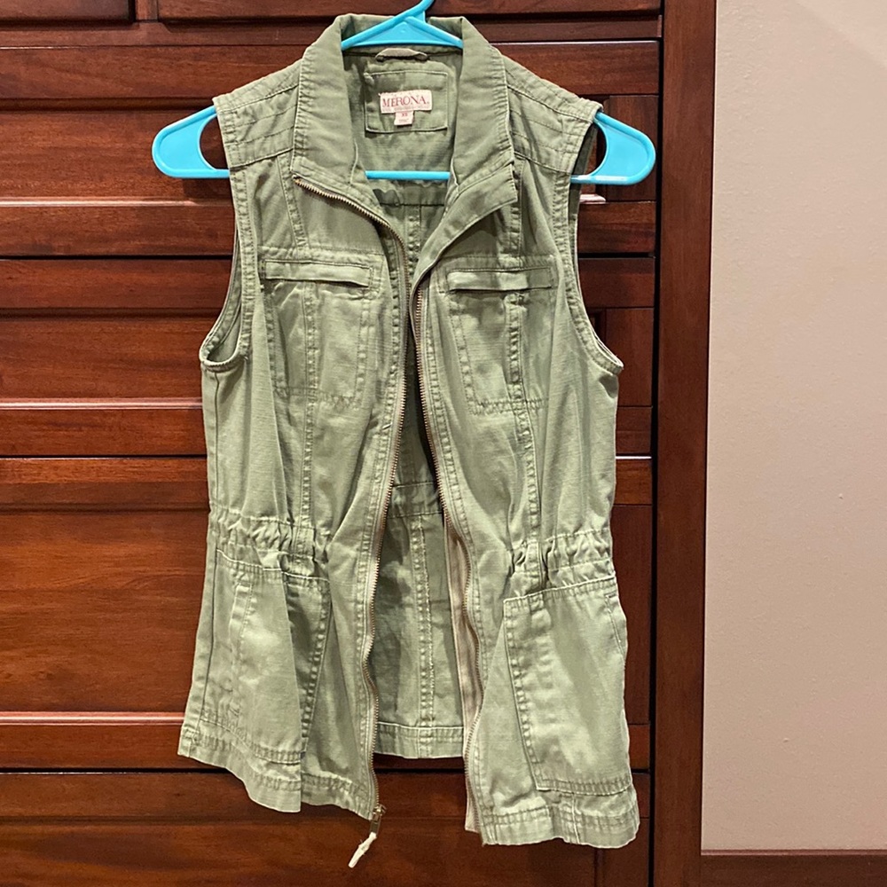 Target Merona green utility vest size xs